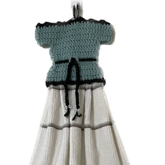 Handmade Dress Hand Towel, Crochet Mother's Day Gifts, Handmade Tea Towel - Picture 3 of 10